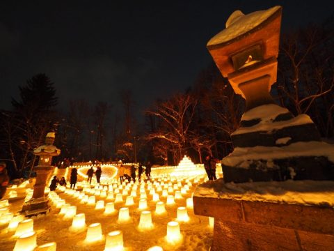 北海道　定山渓　雪灯路